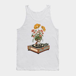 Floral Record Player Tank Top